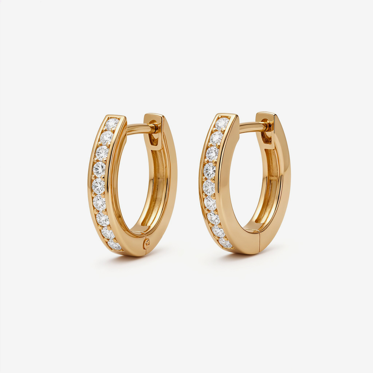 Gold Solitaire Earrings
